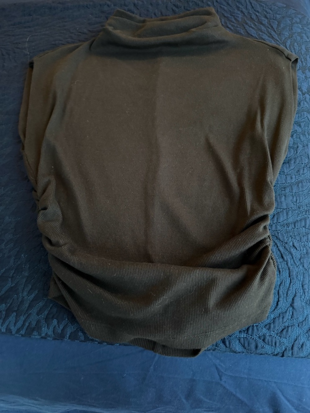 Michael Stars Sleeveless Ribbed Mock Neck Top - Chocolate Brown